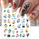 Marble Blue Wave Geometry Nail Art Stickers Creative Design