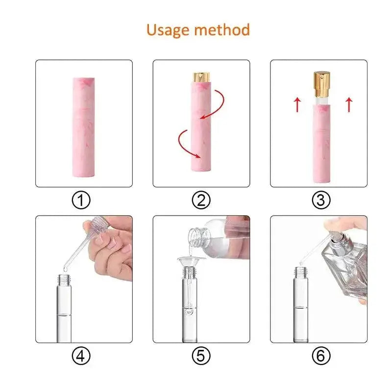 Marble Perfume Atomizer Set For Essential Oils Travel Use