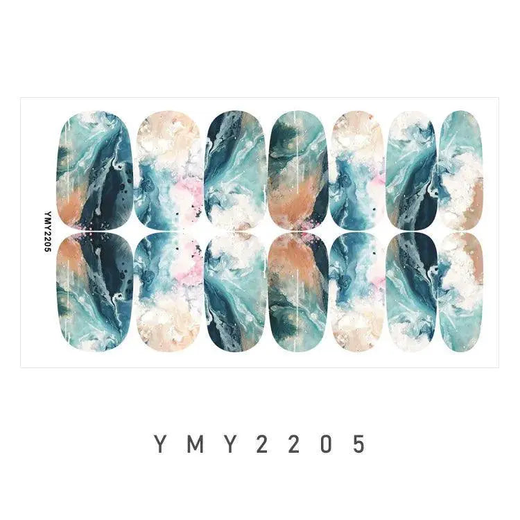 Marble Smudge Starry Nail Art Decals Set DIY Laser Stickers