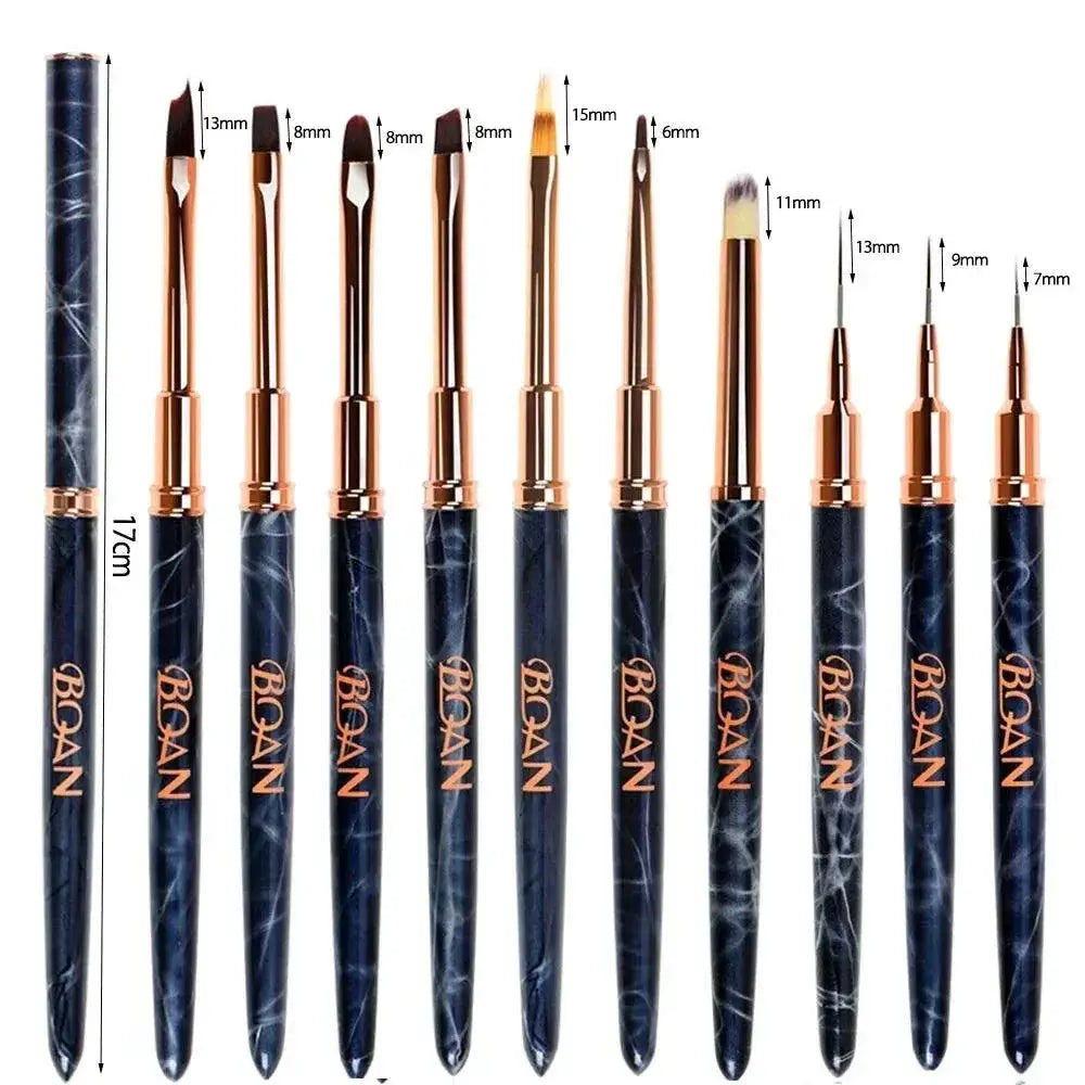 Marbled Nail Brush Kit For Professional Nail Artistry Tools