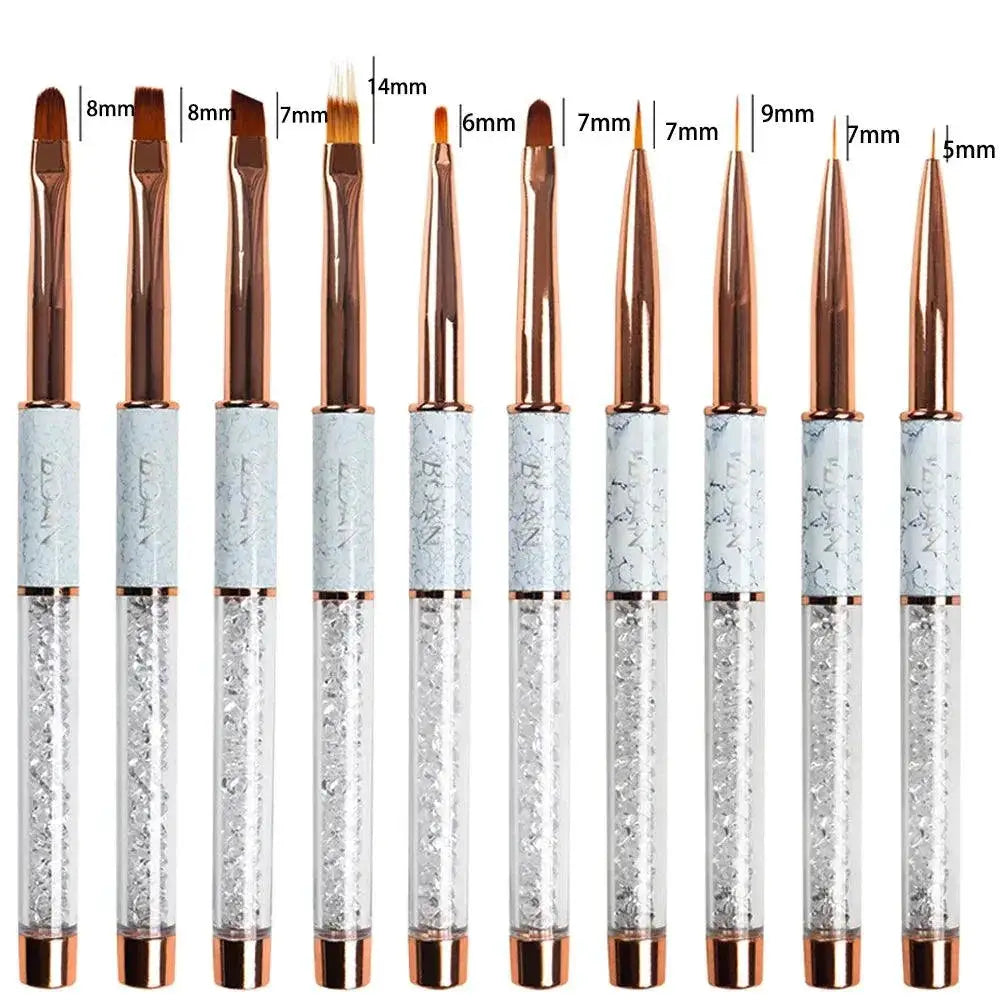 Marbled Rose Gold Nail Brush For Professional Nail Art