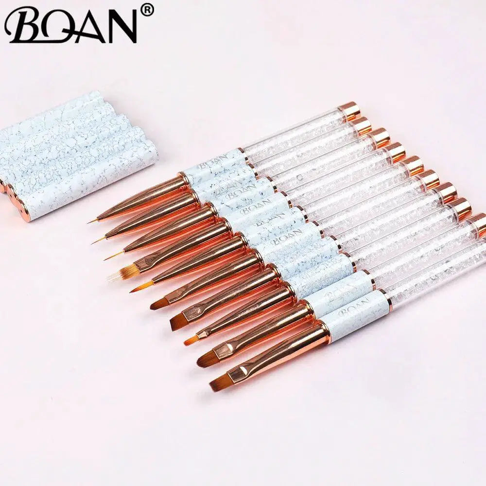 Marbled Rose Gold Nail Brush For Professional Nail Art