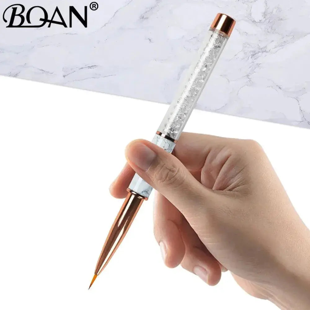 Marbled Rose Gold Nail Brush For Professional Nail Art