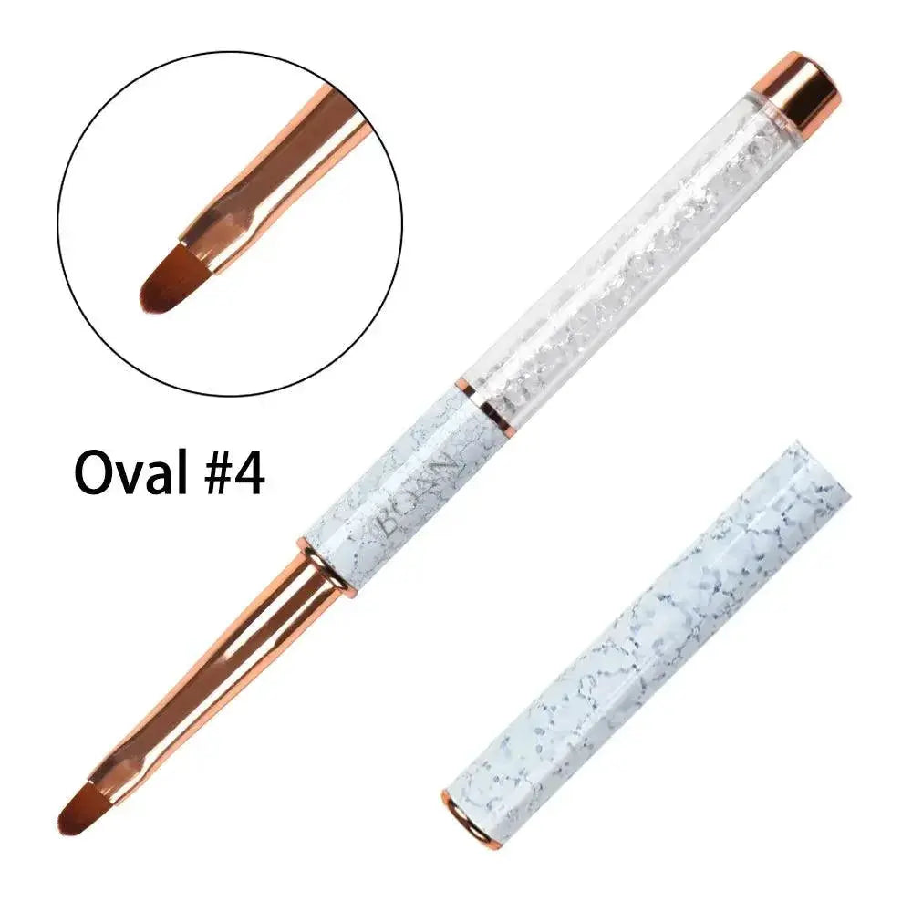 Marbled Rose Gold Nail Brush For Professional Nail Art
