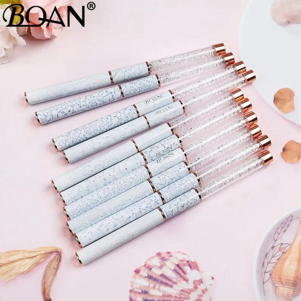 Marbled Rose Gold Nail Brush For Professional Nail Art