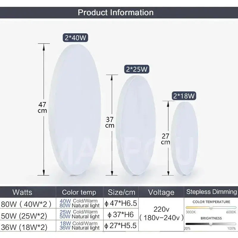 MARPOU Smart LED Ceiling Lights Remote Control Lighting