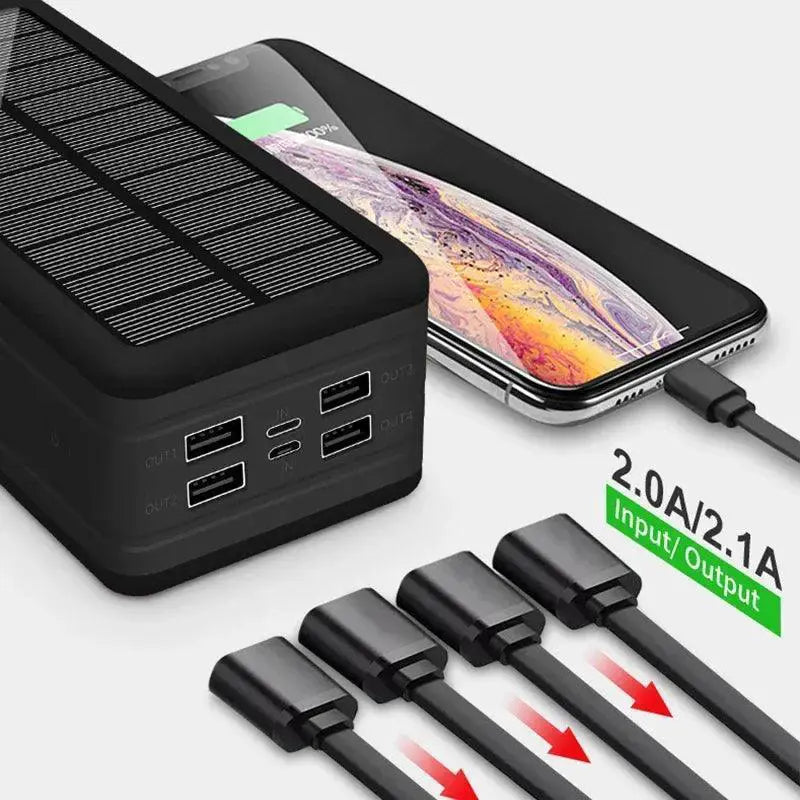 100000mAh Solar Power Bank Waterproof With Wireless Charging