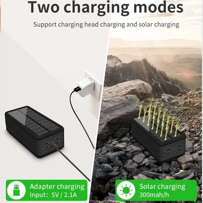 100000mAh Solar Power Bank Waterproof With Wireless Charging