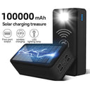 Massive 100000mAh Waterproof Solar Power Bank With Wireless Charging
