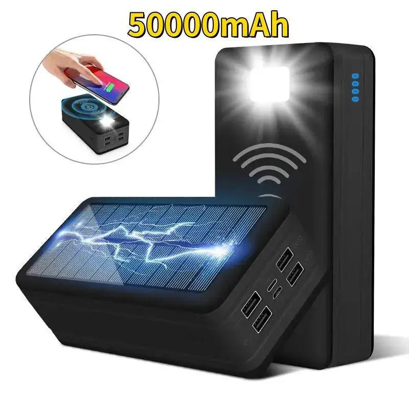 100000mAh Solar Power Bank Waterproof With Wireless Charging