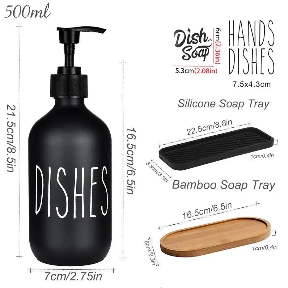 Matte Black Soap Dispenser 500ml for Kitchen and Bathroom