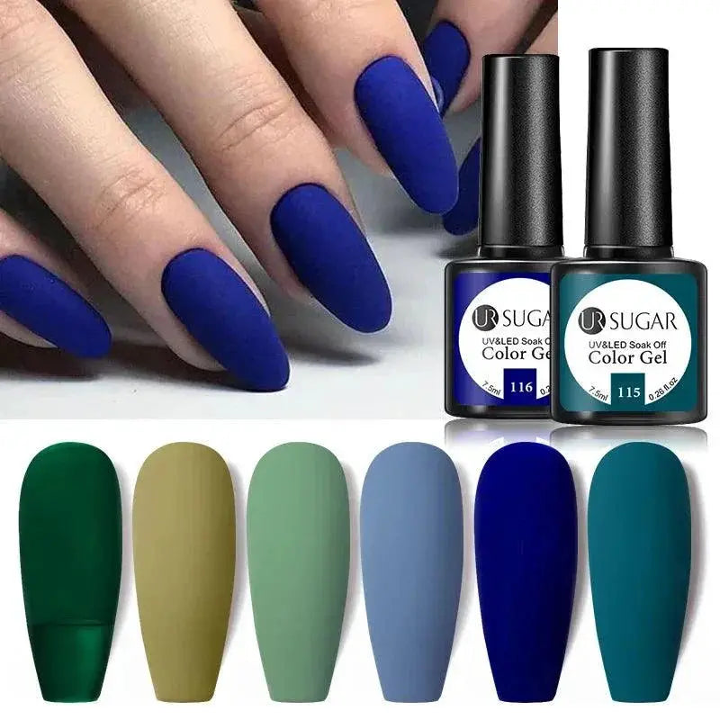 Matte Blue Purple Gel Nail Polish Kit Eco Friendly
