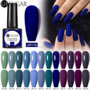Matte Blue Purple Gel Nail Polish Kit Eco-Friendly Long-Lasting