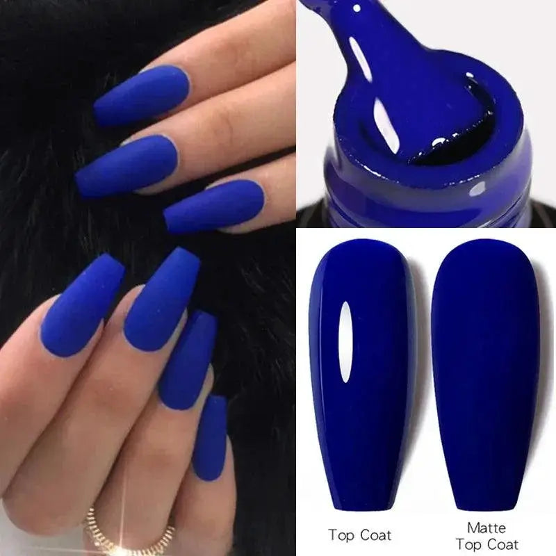 Matte Blue Purple Gel Nail Polish Kit Eco Friendly