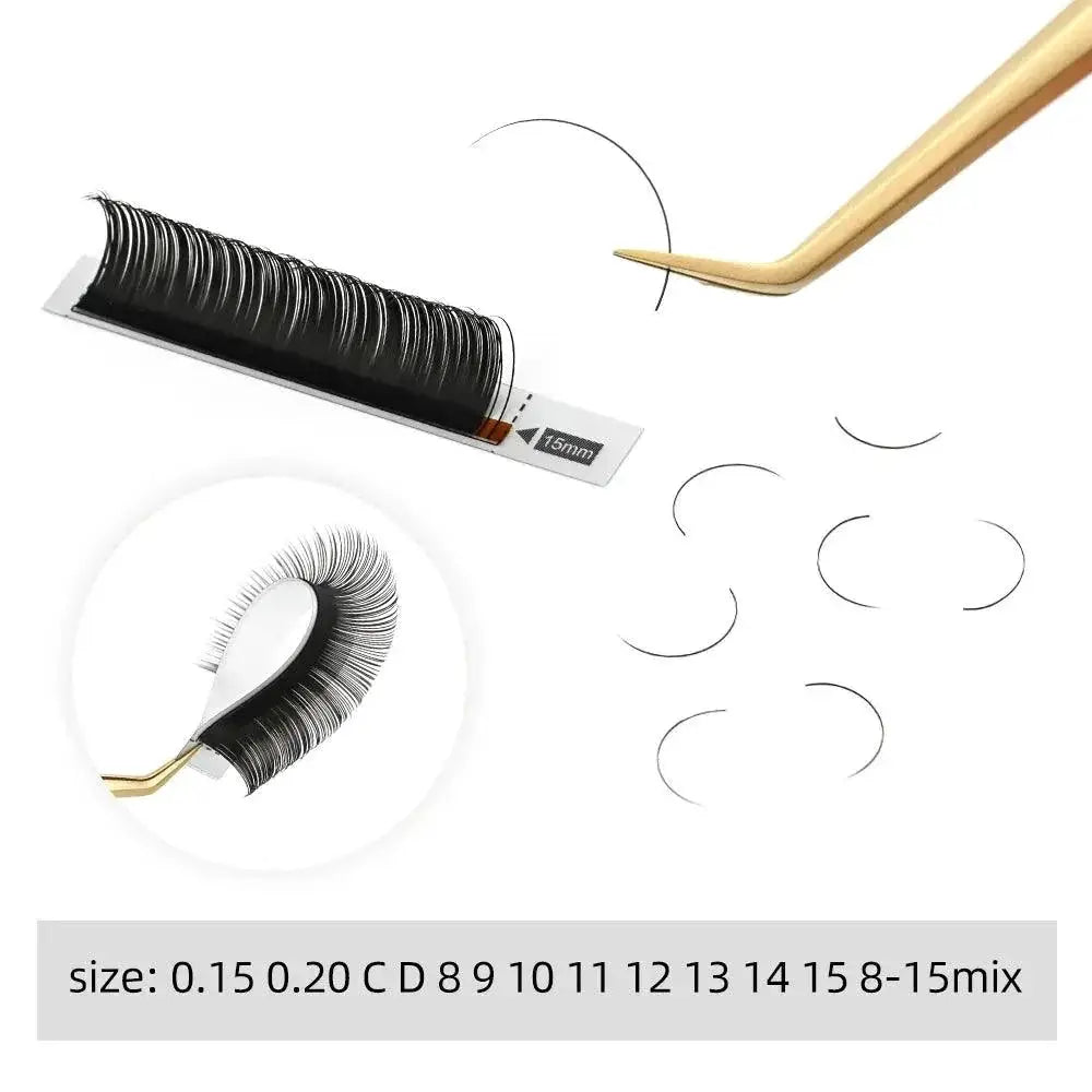 Matte Gray Black Flat Eyelash Extensions for Effortless Glam