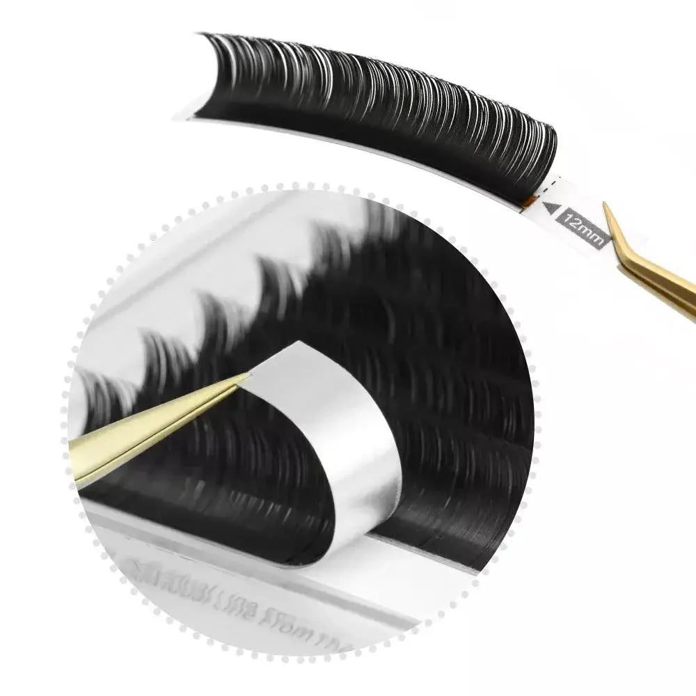 Matte Gray Black Flat Eyelash Extensions for Effortless Glam