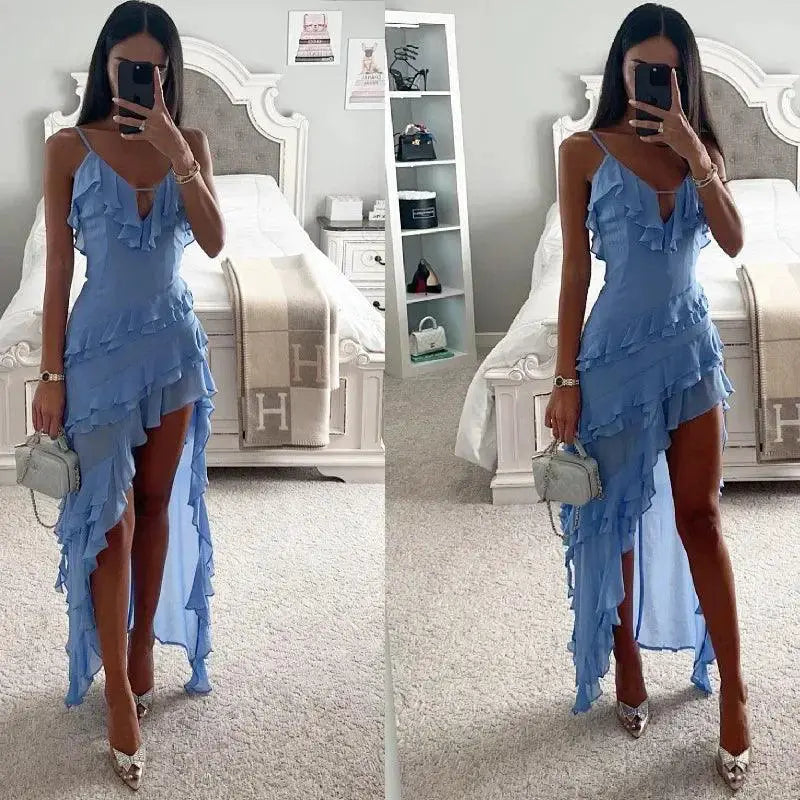 Maxi Midi Ruffles Beach Dress Chic A Line Style Summer