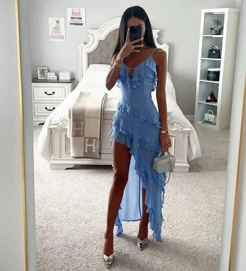 Maxi Midi Ruffles Beach Dress Chic A Line Style Summer