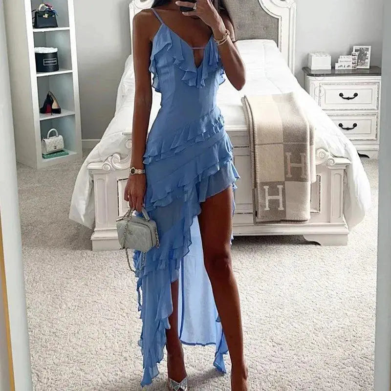 Maxi Midi Ruffles Beach Dress Chic A Line Style Summer