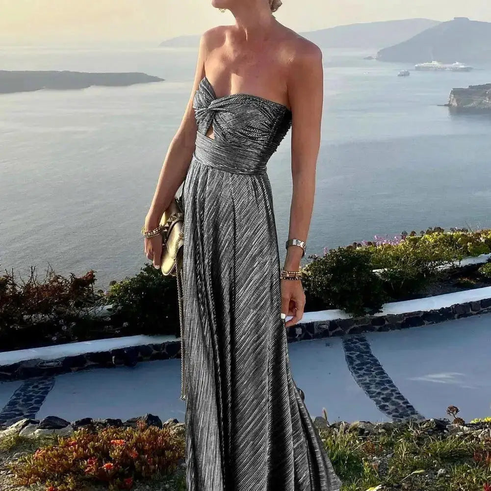 Maxi Backless Gown For Women Feminine Summer Dress