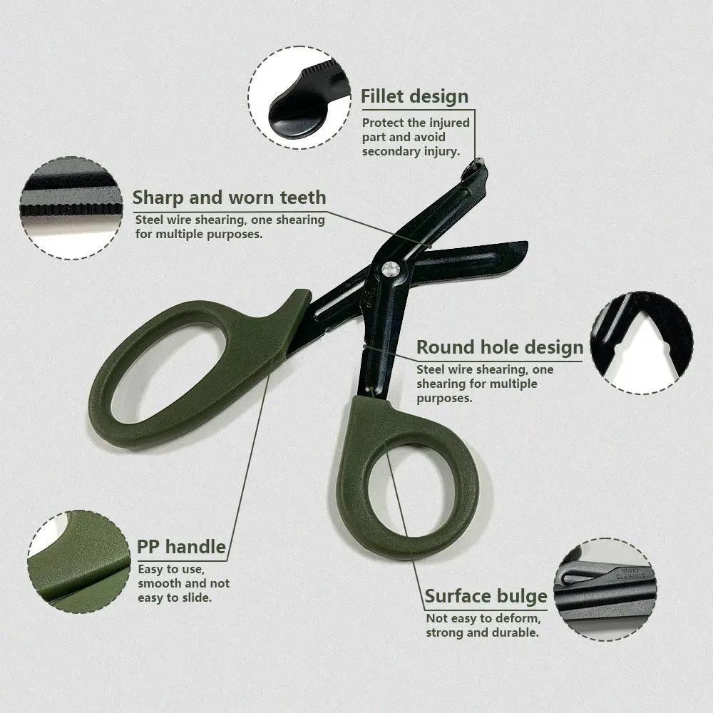 Medical Bandage Scissors Outdoor First Aid Shears Travel Set