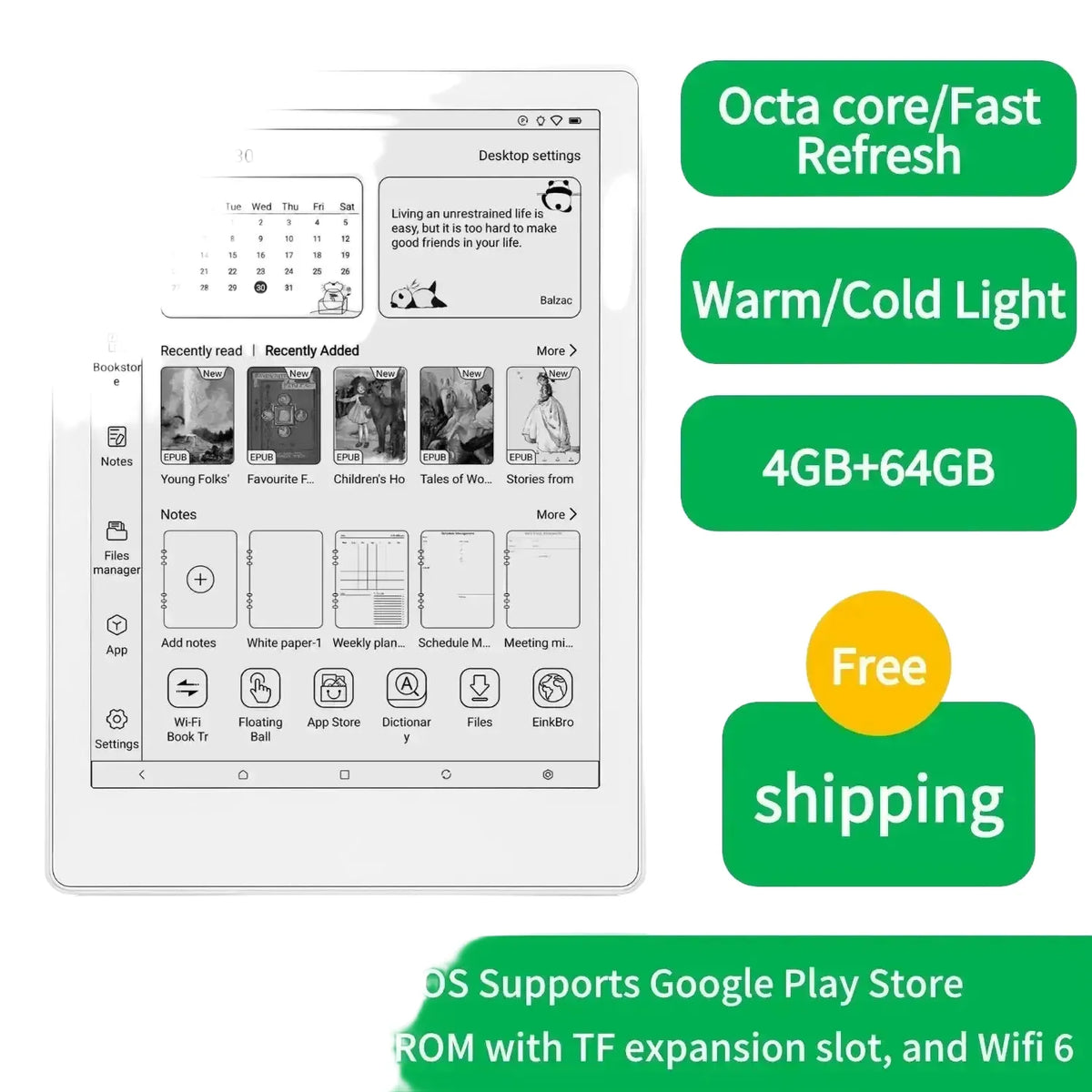 Long Battery E-Reader for Book Fans — product view 1