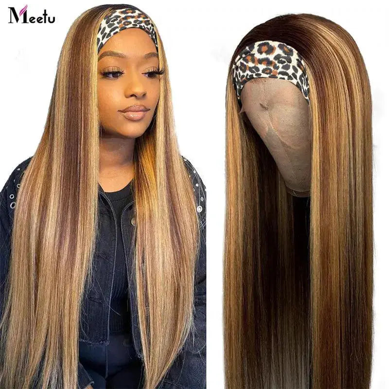 Meetu Black Women Headband Wig Stylish Easy Install Choice