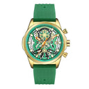 Megir Chronograph Watch For Men Yellow Silicone Strap