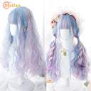 MEIFAN Lolita Wig: Vibrant Ombre Pink Cosplay Hairpiece