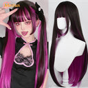 MEIFAN Lolita Wig: Vibrant Ombre Pink Cosplay Hairpiece