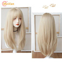 MEIFAN Lolita Wig: Vibrant Ombre Pink Cosplay Hairpiece