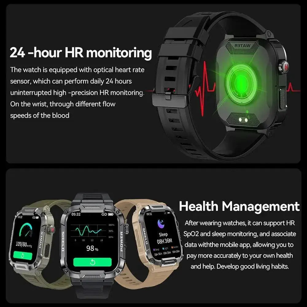 Outdoor Military Smartwatch GPS Health Tracker for Explorers