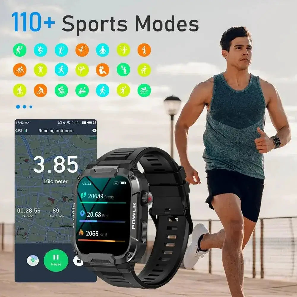 Outdoor Military Smartwatch GPS Health Tracker for Explorers