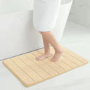 Memory Sponge Stripe Bathroom Floor Mat Safe Absorbent Washable