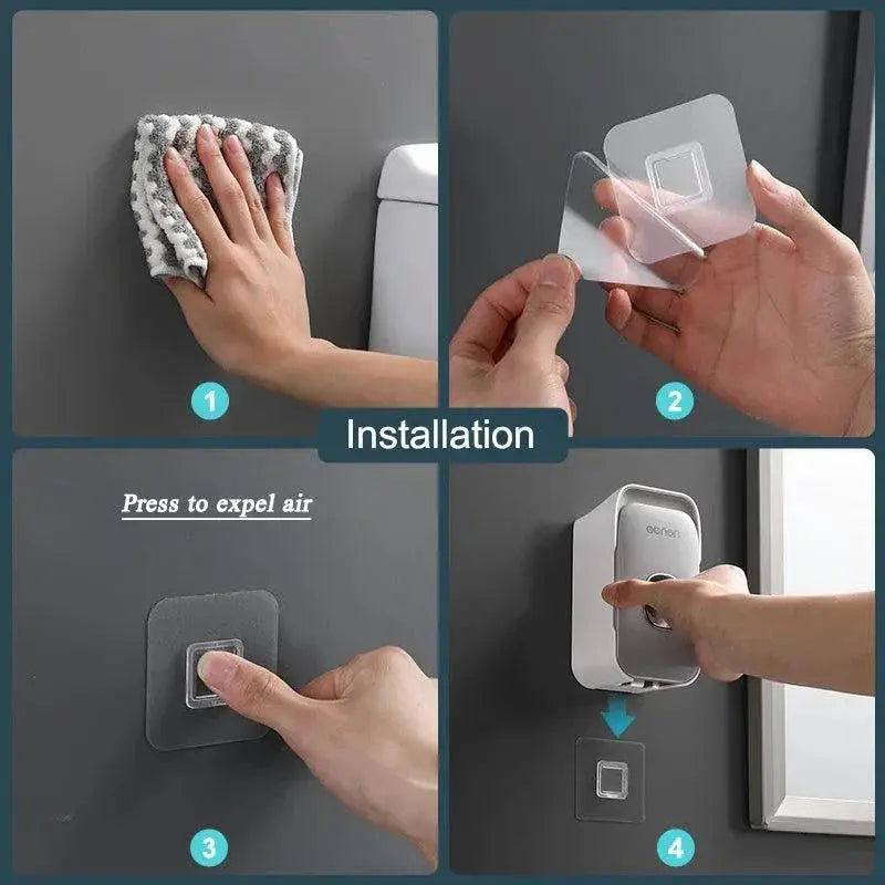 MENGNI Toothpaste Dispenser With Wall Mounted Holder