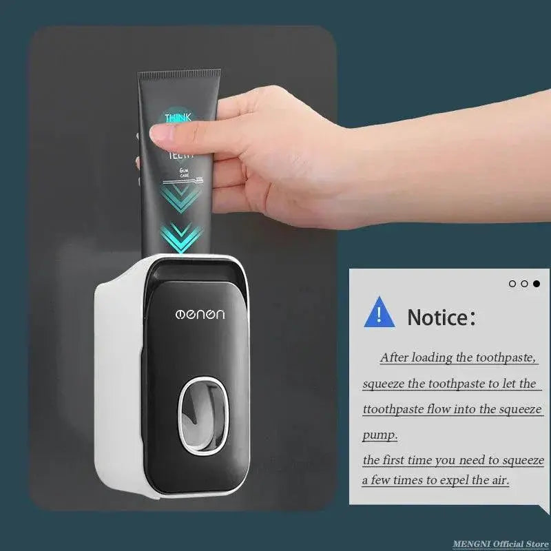 MENGNI Toothpaste Dispenser With Wall Mounted Holder
