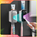 MENGNI Toothpaste Dispenser with Wall-Mounted Holder