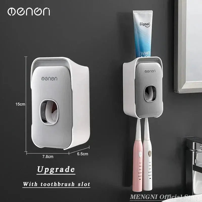 MENGNI Toothpaste Dispenser With Wall Mounted Holder