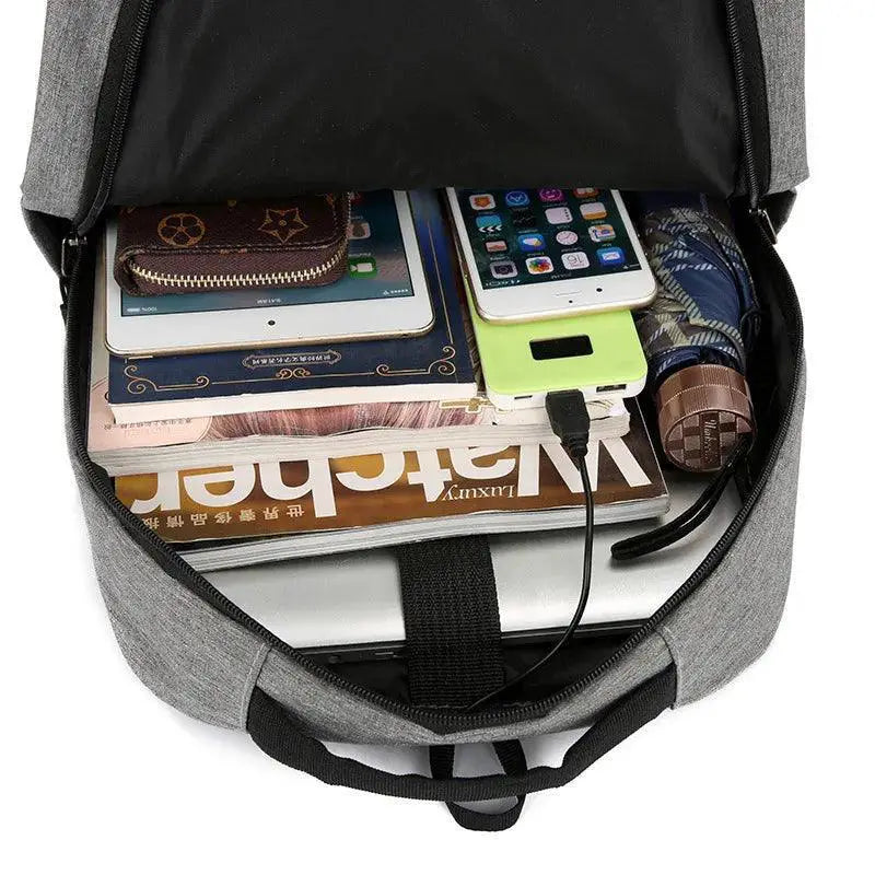 Mens Business Backpack USB Charging Casual Student Bag