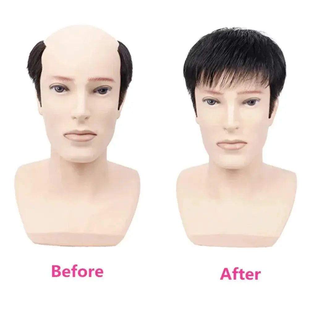 Men Premium Human Hair Toupee For Natural Look Comfort
