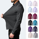 Men's Seamless Spandex Formal Dress Shirt Fashionable Slim Fit