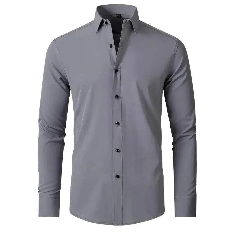 Mens Seamless Spandex Dress Shirt Slim Fit Fashionable