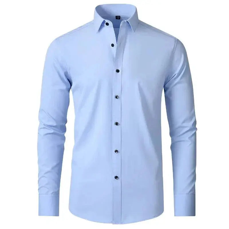 Mens Seamless Spandex Dress Shirt Slim Fit Fashionable
