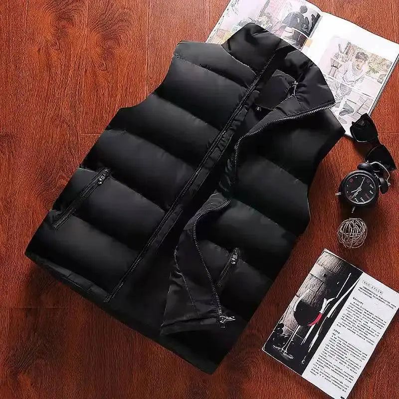 Men's Waterproof Zipper Vest Jacket For Winter Warmth