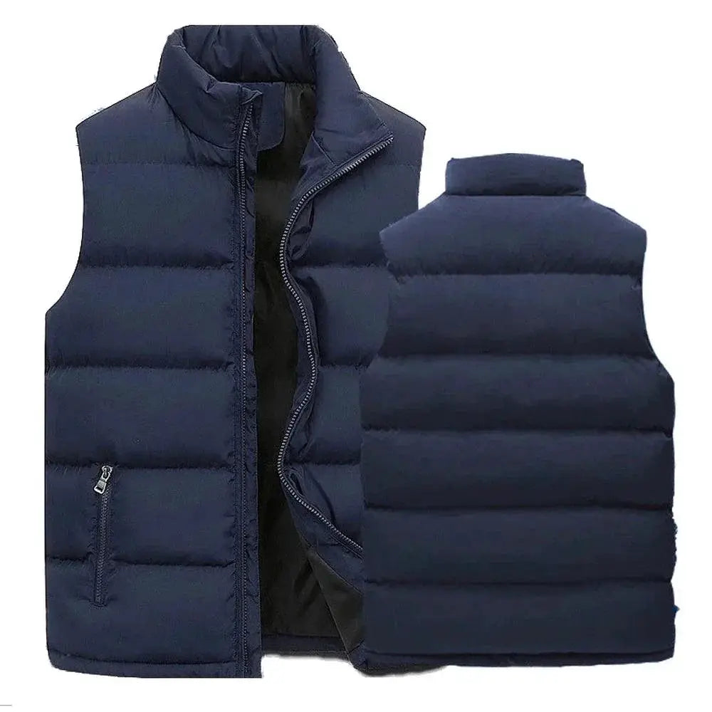 Men's Waterproof Zipper Vest Jacket For Winter Warmth