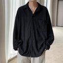 Mesh Men's Hollow Out Shirt With Lapel Blouse For Vacation