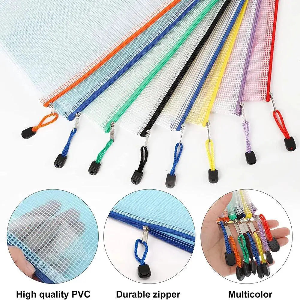 Mesh Zipper Pouch Waterproof Travel Document Organizer