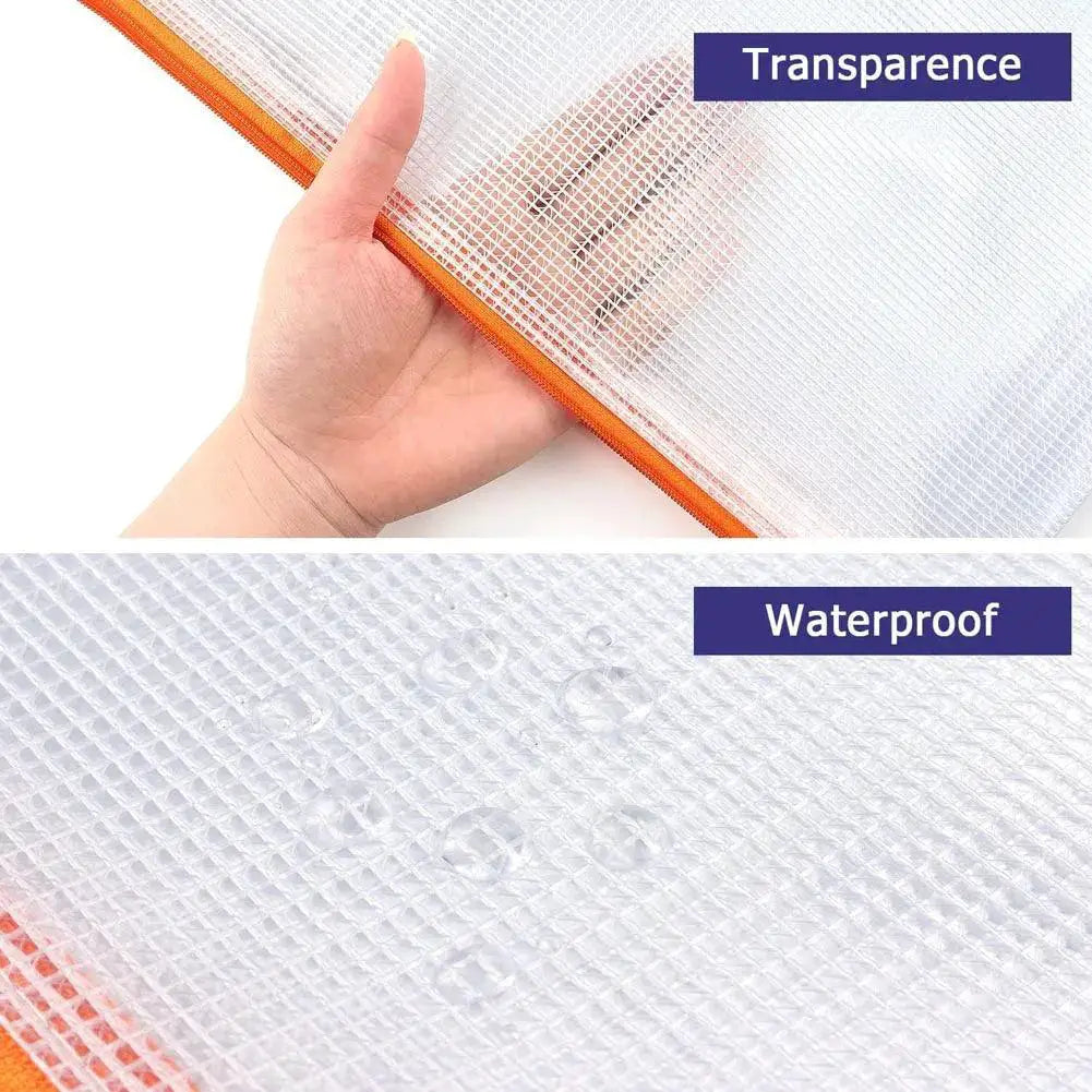 Mesh Zipper Pouch Waterproof Travel Document Organizer