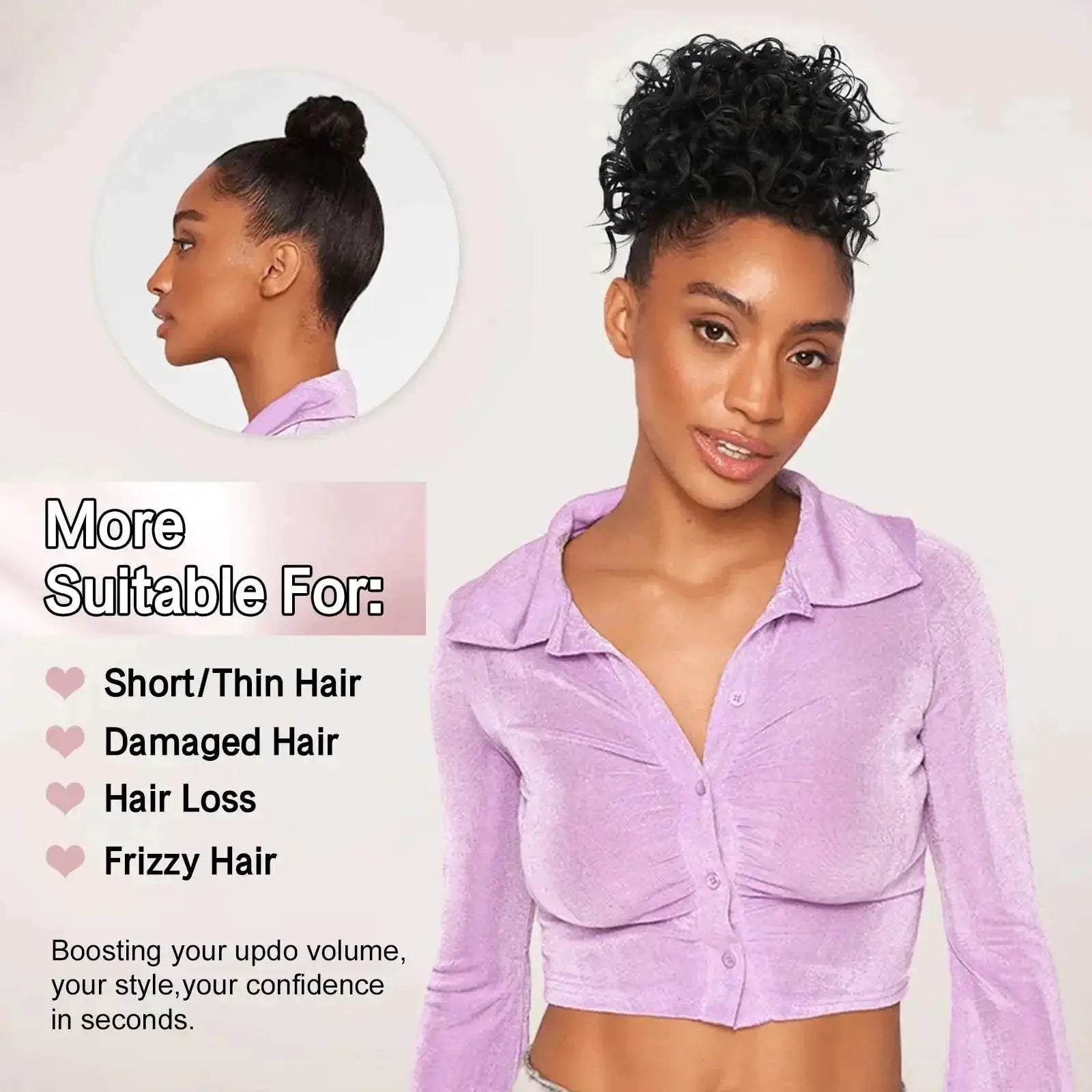 Messy Bun Hair Extension Curly Wave Glamour Style Accessory