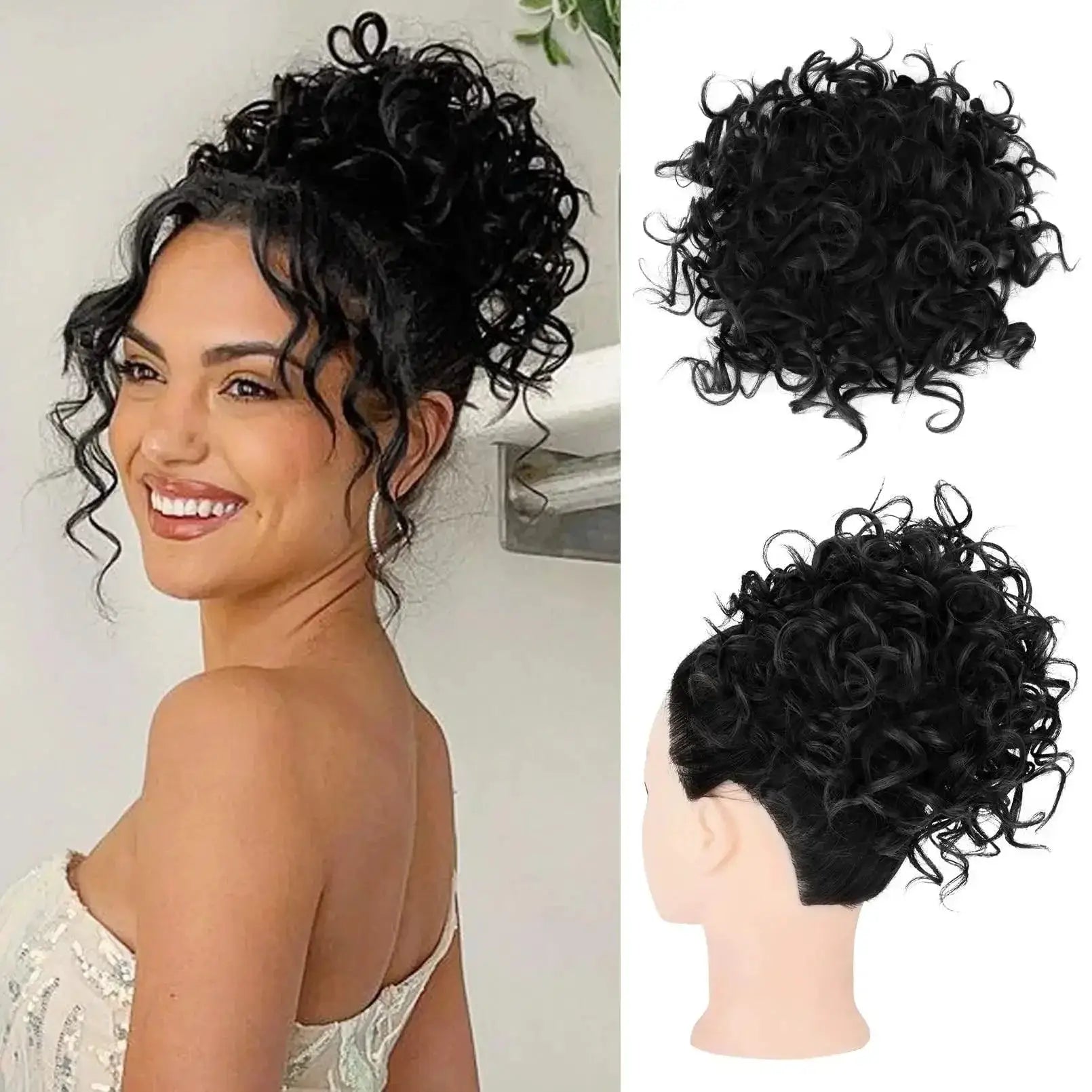 Messy Bun Hair Extension Curly Wave Glamour Style Accessory